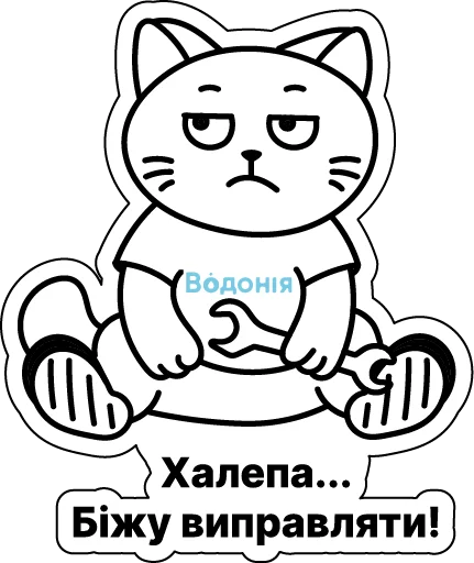 Котик Водоня з ключем: «Халепа… Біжу виправляти!»
